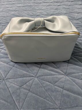 Elegant Bow Top Cosmetic Case in Light Blue